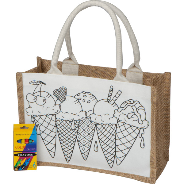 Jute cotton bag for colouring in ELISA - Beige