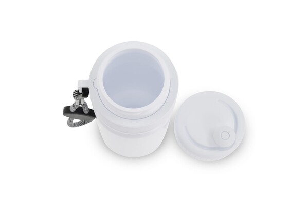 Bidon de sport avec bord et cordon 750ml - Blanc / Blanc