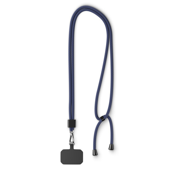 Crossbody, trendy 2-tone cord phone holder made of polyester - Dark Azure Blue / Black / Black accessories