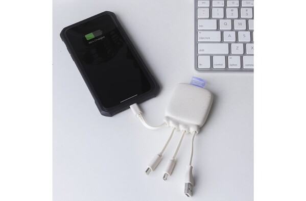Xoopar Gamma 2 powerbank, 3000mAh, bio cable - White