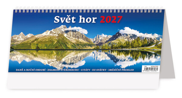 Plánovací stolní kalendář Svět hor 2027