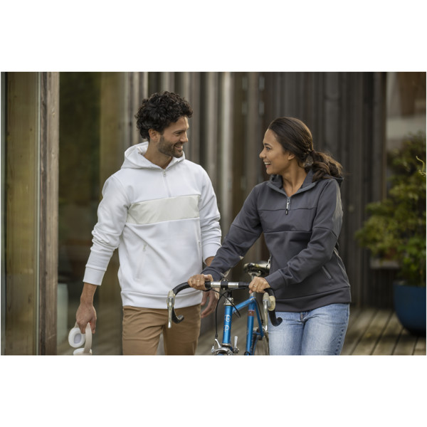 Sayan Kapuzenpullover mit halbem Reißverschluss für Herren - weiss / XS