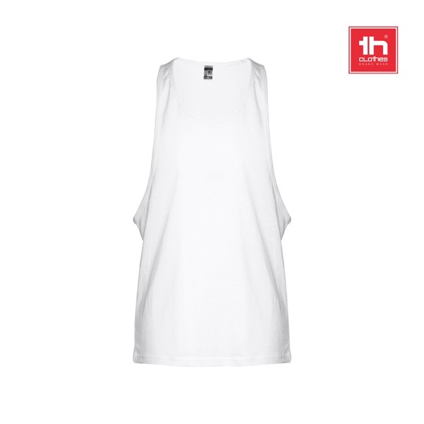 THC IBIZA WH. Men's split-sleeve cotton T-shirt with dropped armholes - White / XXL