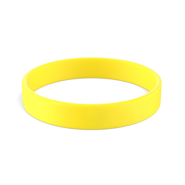 Personalizowana, silikonowa opaska na rękę (12mm width) - Jasny kanarkowy żółty / 18x1.2x0.2cm