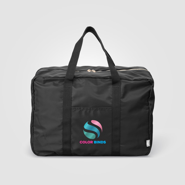 Aurelia Recycled Dual Compartment Travel Duffel - 33L - Black / Silkscreen