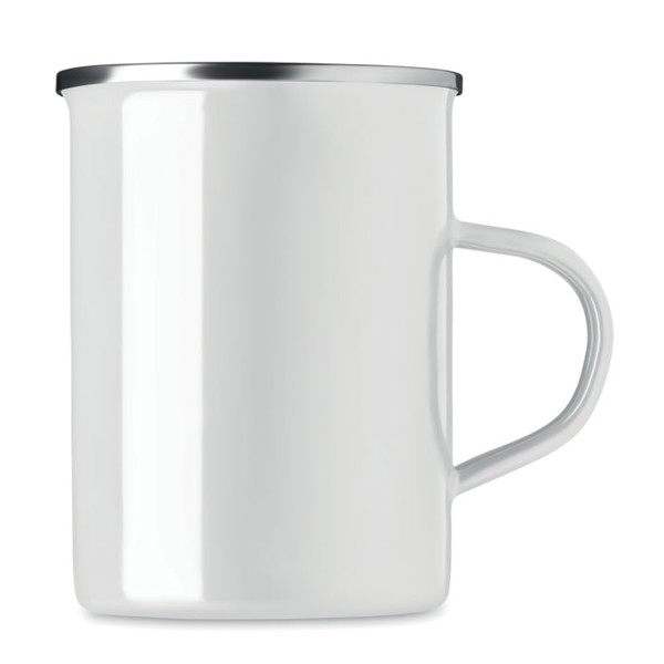 Metal mug with enamel layer Silver - White