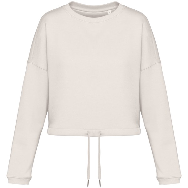 Sweatshirt eco-responsável decote redondo oversize crop de senhora - Native Spirit