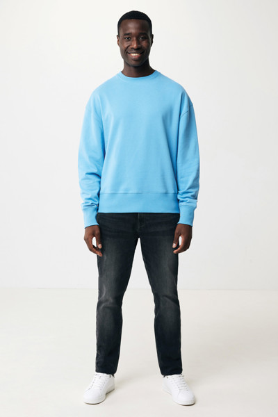 Sweater à col rond en coton recyclé Iqoniq Kruger - Tranquil Blue / XXS