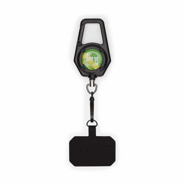 Robust anti-drop & anti-theft badge reel phone holder - Black