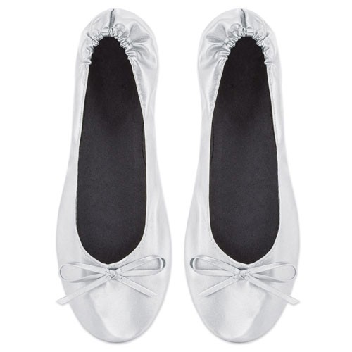 FOLDING SLIPPERS "BALLET" - Silver