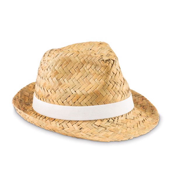 Natural straw hat Montevideo - White