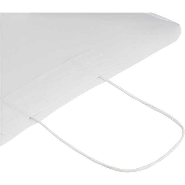 Vrečka iz kraft papirja 31x12x31 cm, 120 g/m2 - Bela