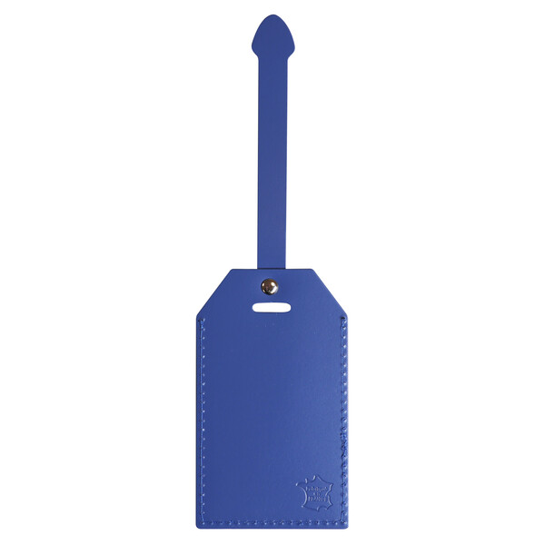 Etiquette bagage cuir régénéré MILOU - bleu marine