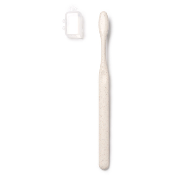Personalised toothbrush made from wheat fibre with nylon bristles