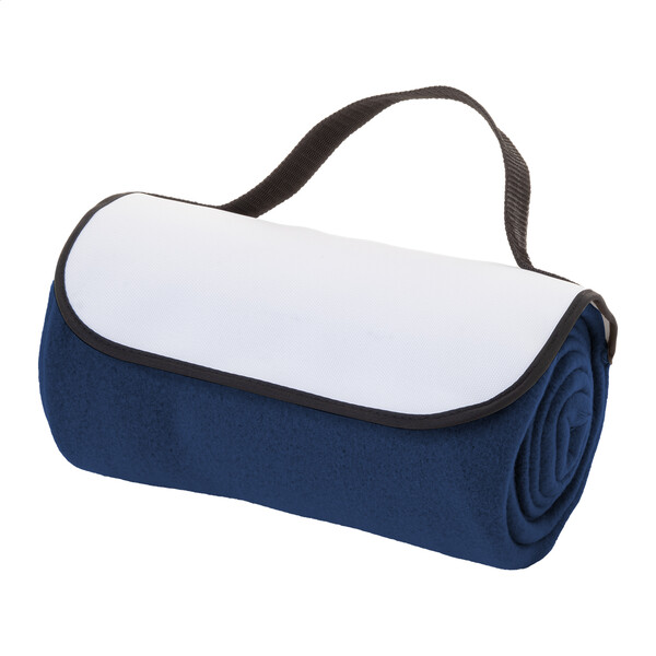 Couverture polaire RPET Reporta, personnalisable - Bleu Foncé