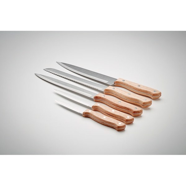 Set de 5 couteaux dans socle Gourmet
