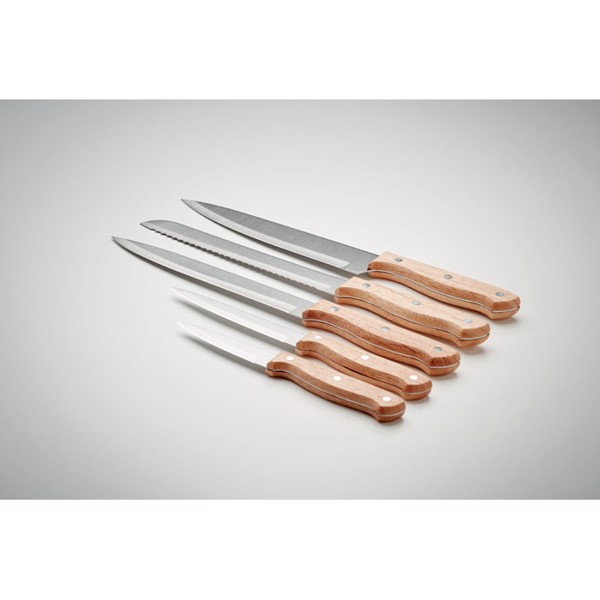 MB - 5 piece knife set in base Gourmet