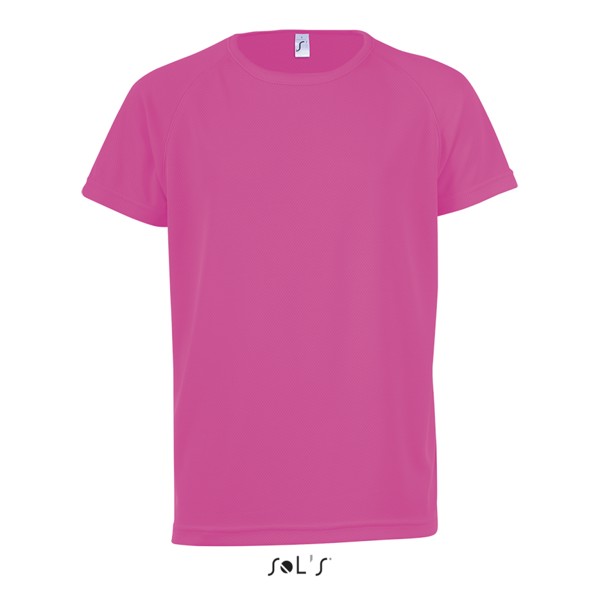 SOL'S SPORTY KIDS' - T-SHIRT ΜΕ ΜΑΝΊΚΙΑ RAGLAN - Neon Pink / 10 years