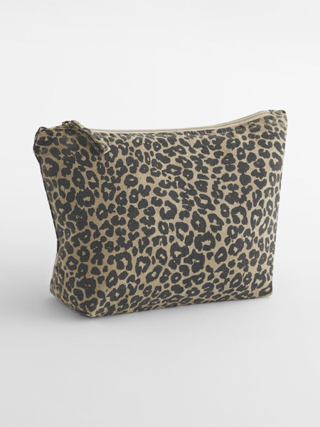 Leopard Print Canvas Accessory Bag