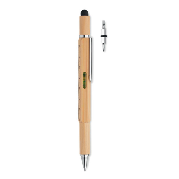 Spirit level pen in bamboo Toolbam