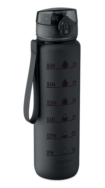 Sports water bottle RPET 1L Isforden Mark - Black