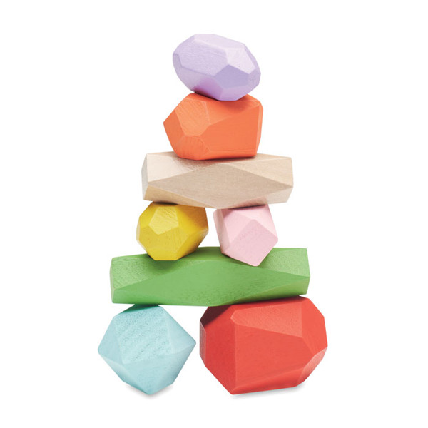 Dolmen stacking puzzle set, wood, 8 pieces
