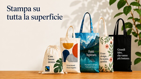 Borse e shopper di cotone personalizzate con stampa su tutta superficie