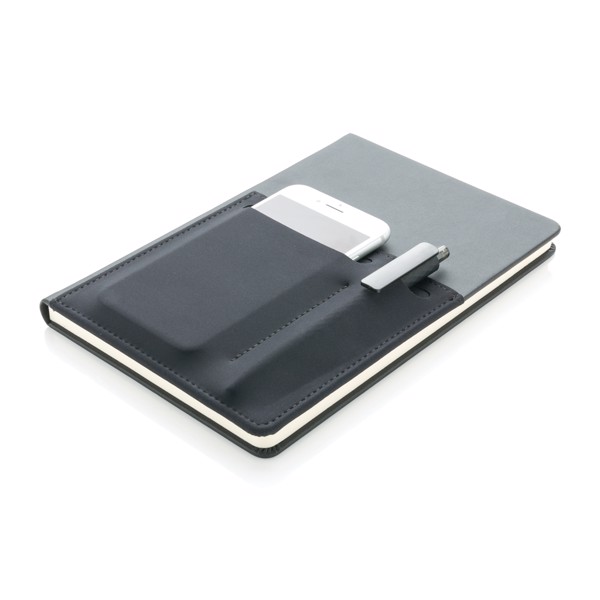 A5 Deluxe notebook with smart pockets - Black