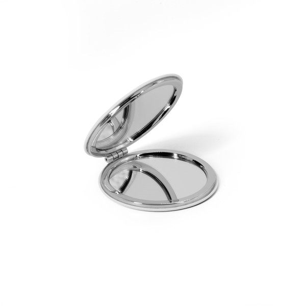 FREYA. Double-sided round mirror with matte PU exterior - White