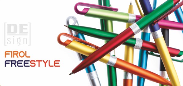 Firol plastic ballpoint pen, large refill - Silver