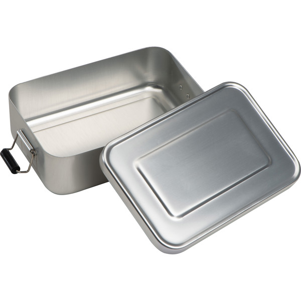 Aluminium lunch box with closure KATHERINE - Silvergrey