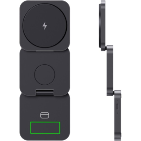 Xtorm Caricabatterie Wireless 3 In 1 Pieghevole 15W - Stazione Di Ricarica Per IPhone, Apple Watch, AirPods - 4